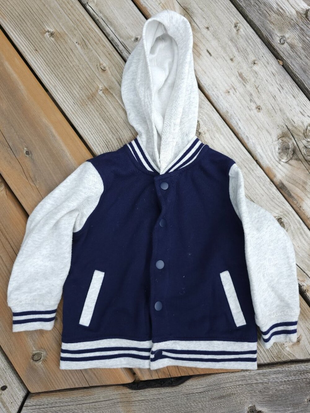 JOE FRESH BABY Varsity Jacket Button Up Snaps 12-18 Months Light Weight